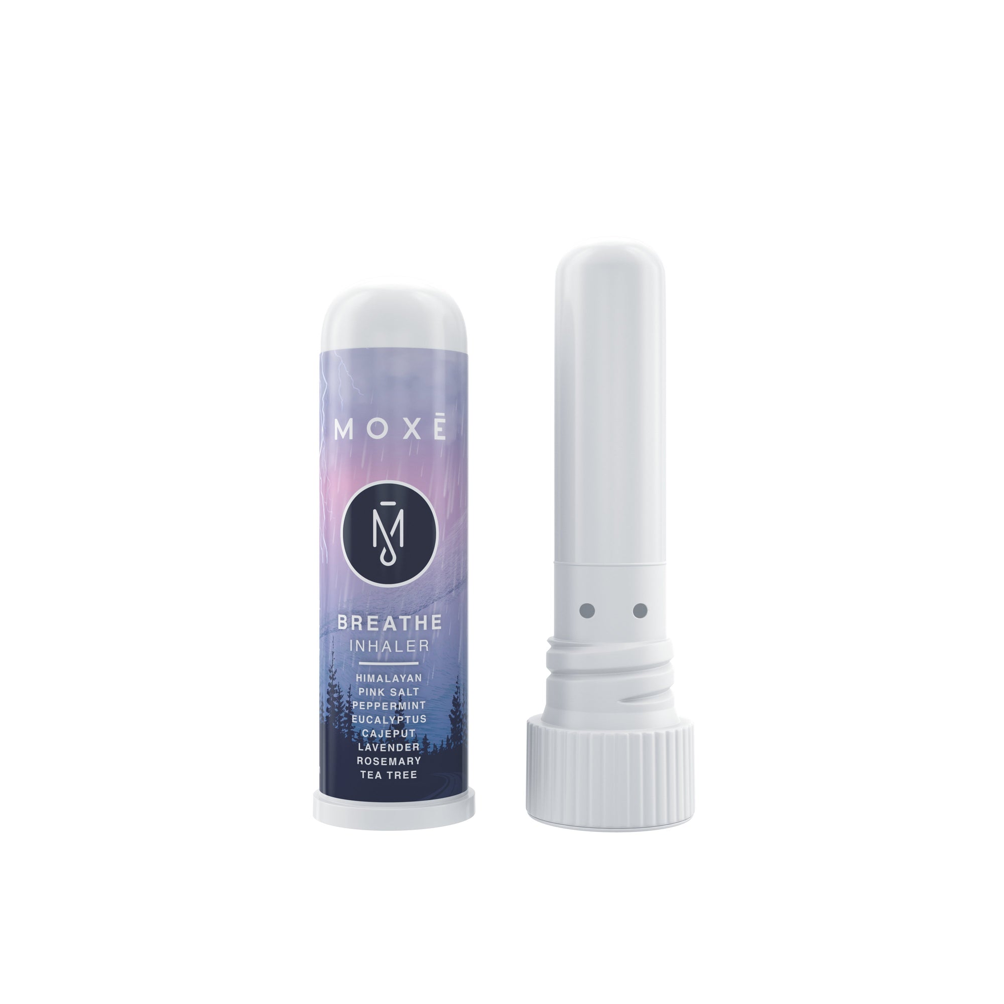 MOXE Breathe | Pink Himalayan Sea Salt Inhaler | Help Clear Congestion, Improve Breathing and Boost Focus | Aromatherapy Sinus Inhaler | Peppermint, Eucalyptus and Lavender Essential Oils