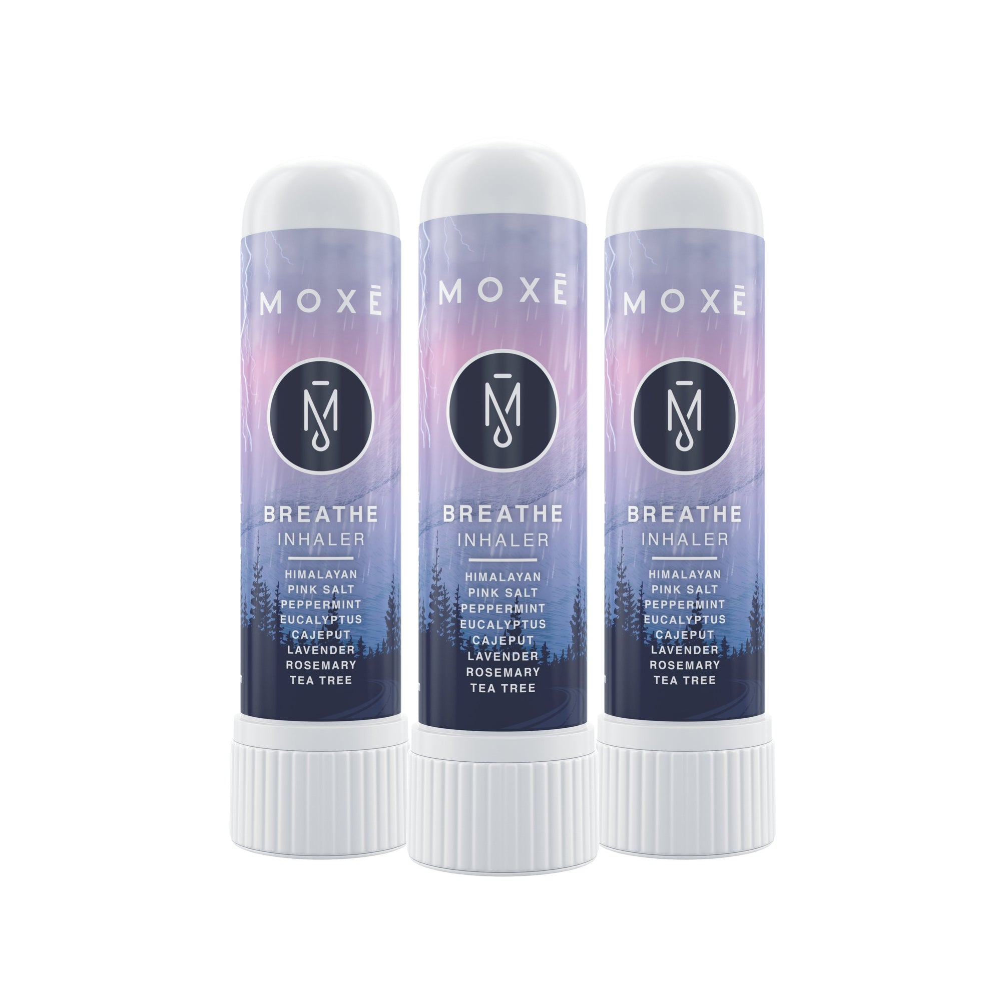 MOXE Breathe | Pink Himalayan Sea Salt Inhaler | Help Clear Congestion, Improve Breathing and Boost Focus | Aromatherapy Sinus Inhaler | Peppermint, Eucalyptus and Lavender Essential Oils